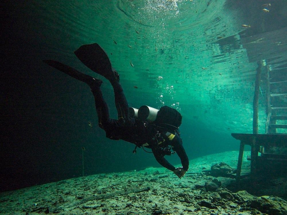 cave diving